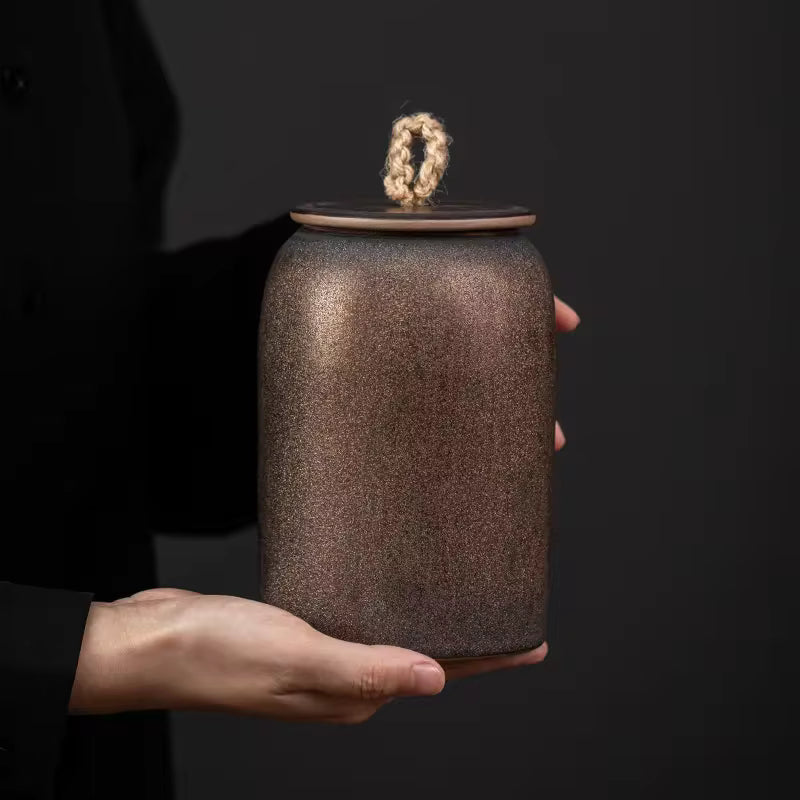 Everpaw Serenity Urn Collection – ceramic pet urns in Teal, Midnight, Ivory, and Bronze with rope-detail lids, 16cm x 10cm