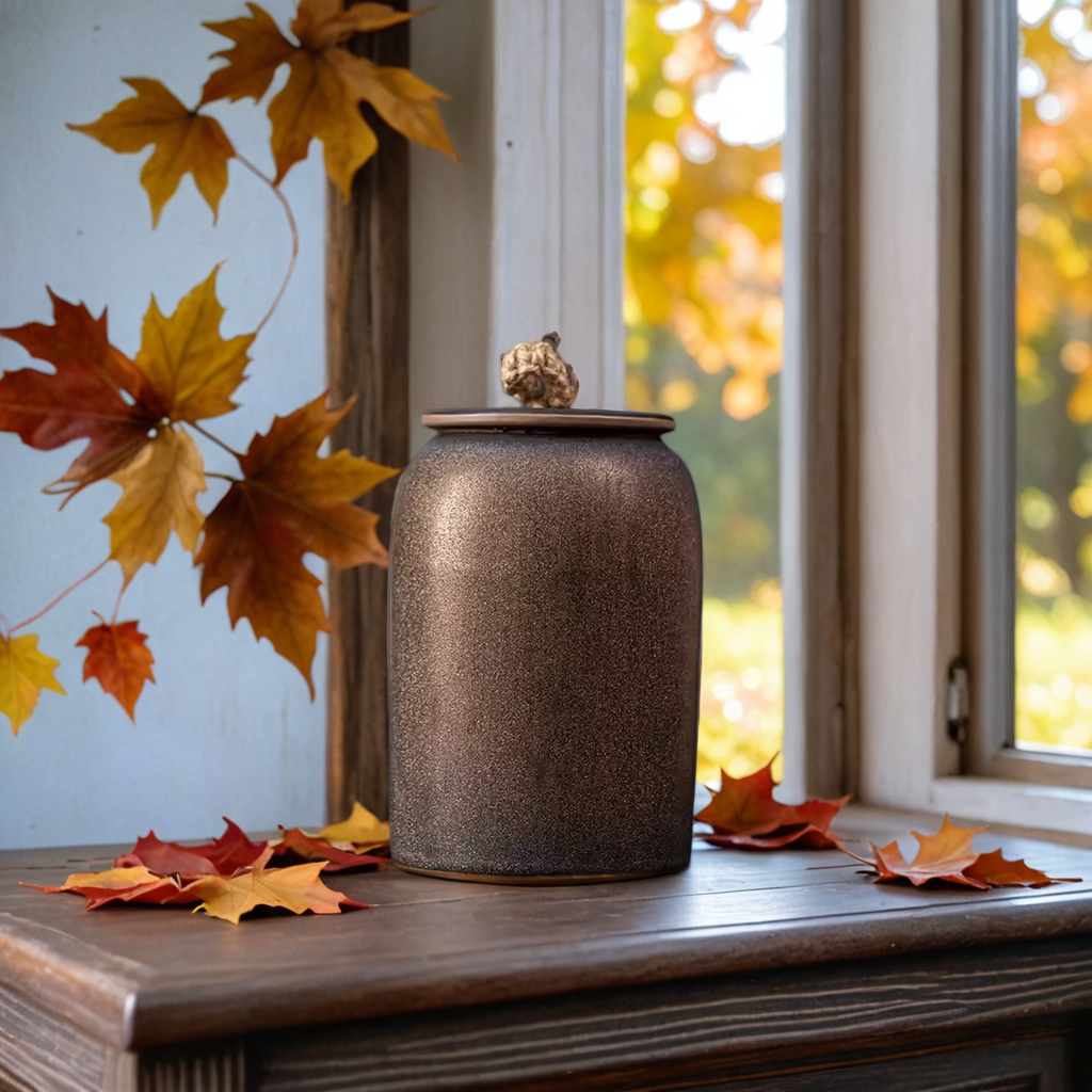 Everpaw Serenity Ceramic Pet Urn – Bronze (16cm x 10cm)