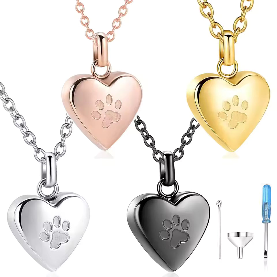 Heart-Shaped Pet Memorial Necklace