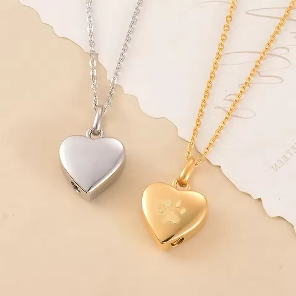 Heart-Shaped Pet Memorial Necklace
