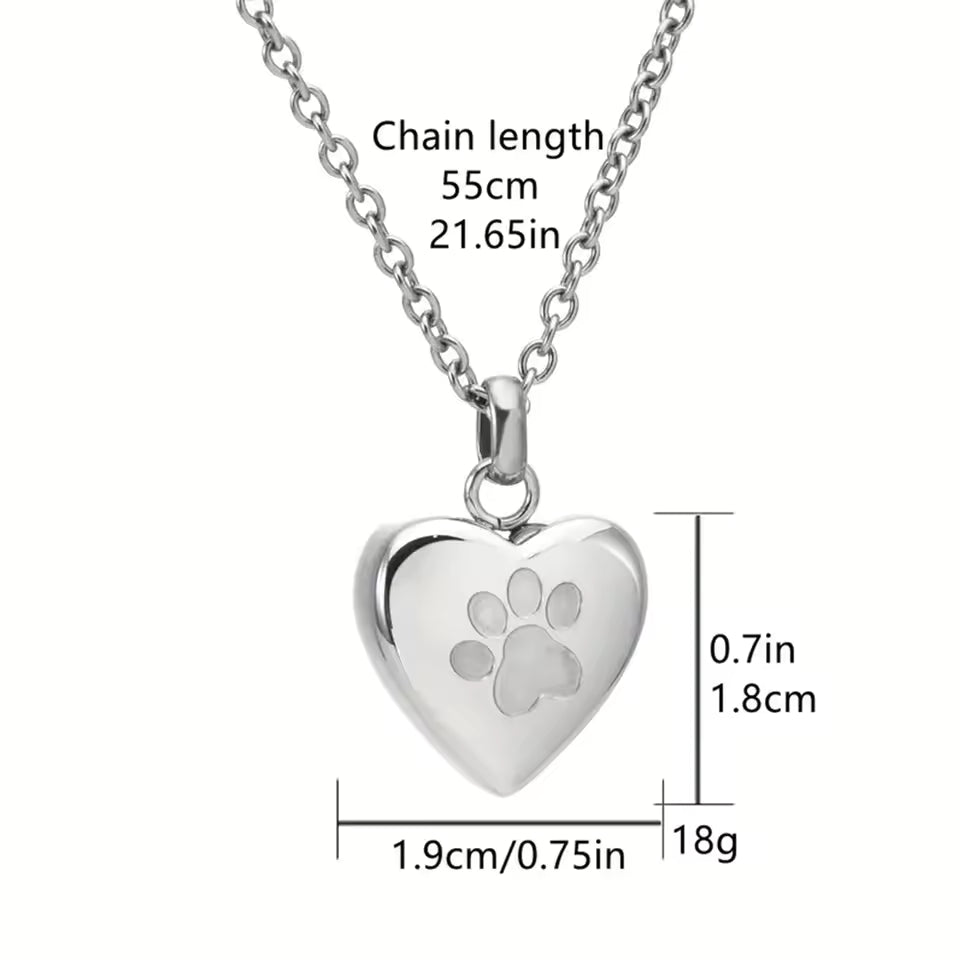 Heart-Shaped Pet Memorial Necklace