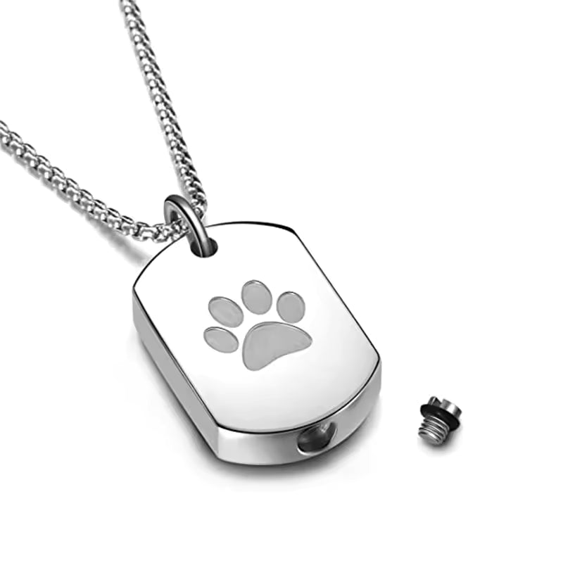 Paw Print Pet Memorial Necklace