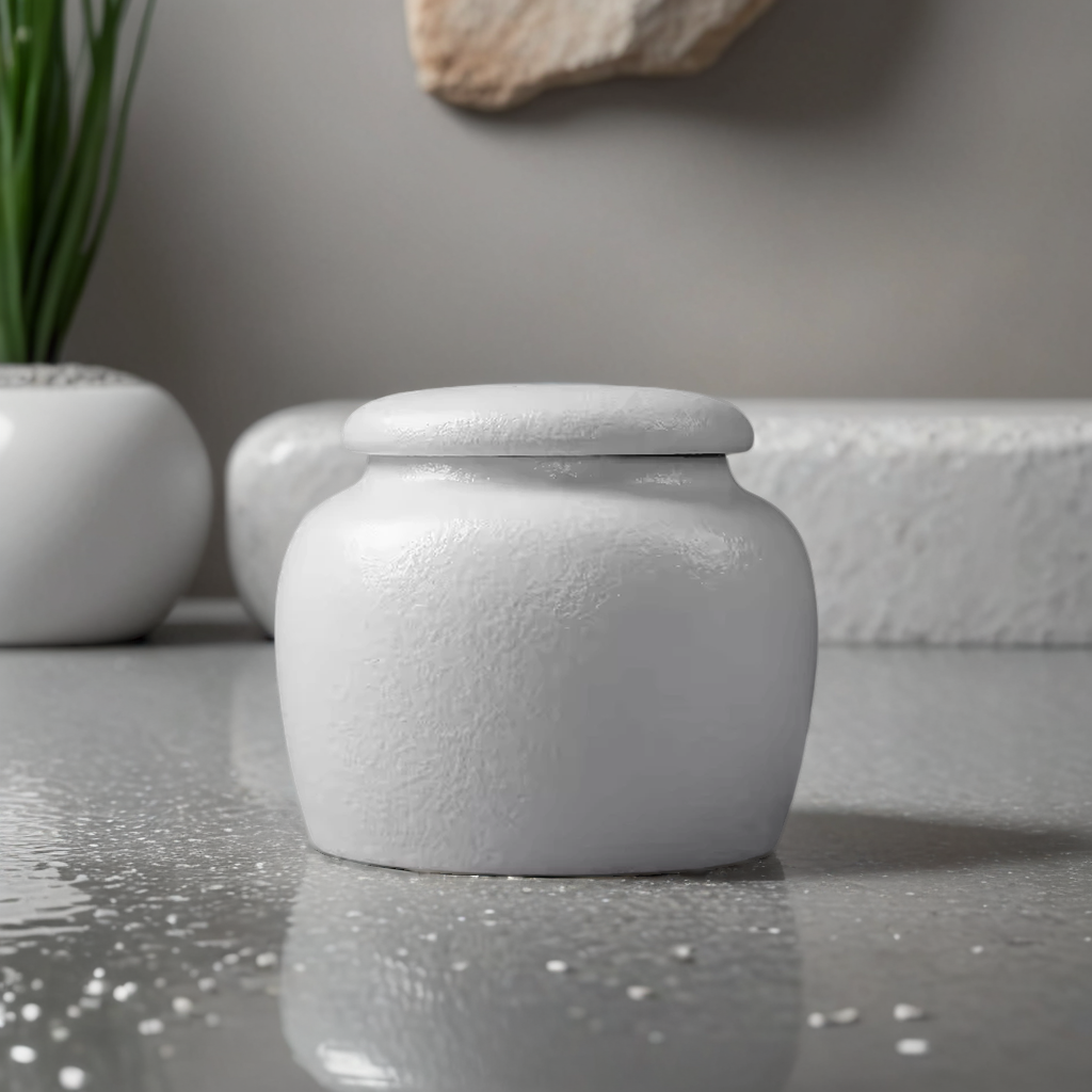 🤍 Everpaw Pebble Keepsake Urn – Ivory